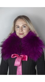 Violet-lilla Finnraccoon fur collar-neck warmer